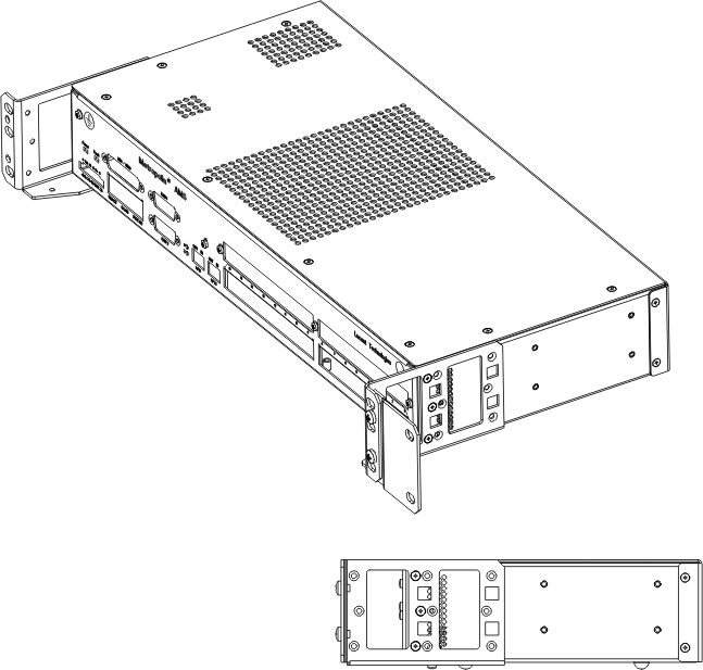 Mounting position for MADM universal racks and ETSI racks (depth 300 mm)