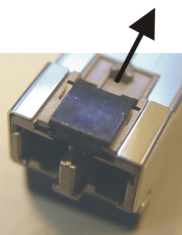 Unlocking a MSA latch (type 1) SFP