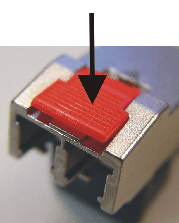 Unlocking a MSA latch (type 2) SFP