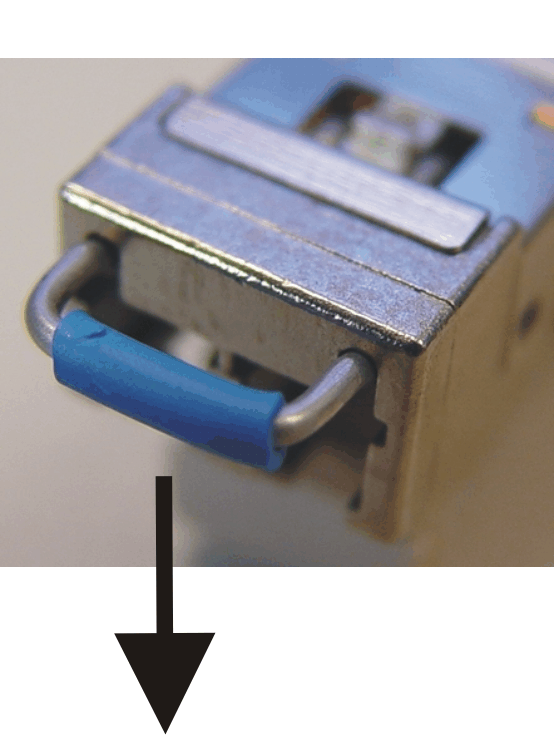 Unlocking a bail latch (type 1) SFP