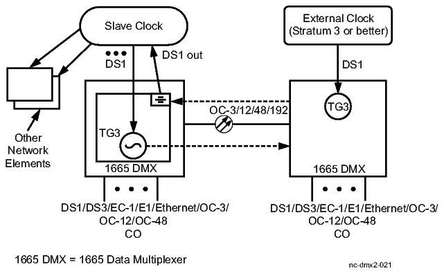 OC-n (OC-3/12/48/192) derived DS1 timing reference