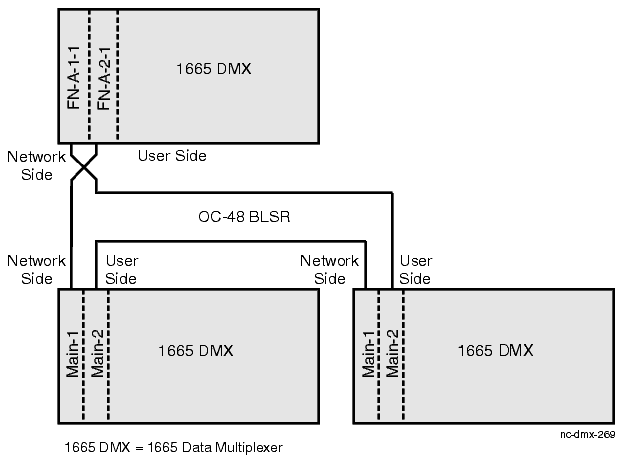 User/Network side designation on a low-speed OC-48 BLSR