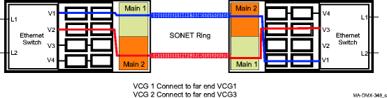 LNW170 Gigabit multipoint cross-connections (unprotected)