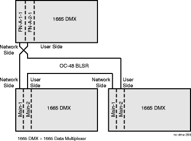 User/Network side designation on a low-speed OC-48 BLSR