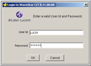 WaveStar®  CIT login window