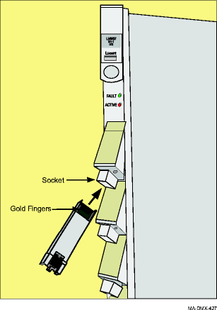 Insert pluggable transmission module into socket