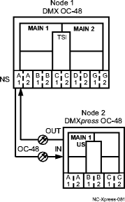 Example of 1+1 unprotected optical linear extension