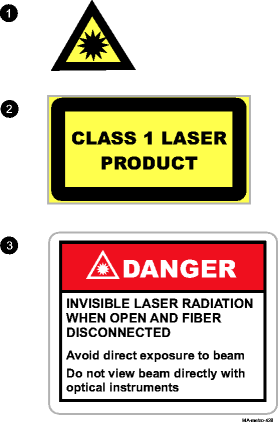 Laser warning labels