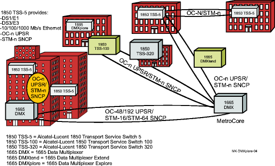 Alcatel-Lucent 1850 TSS-5 providing enterprise access