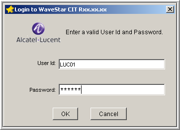 WaveStar® CIT login window