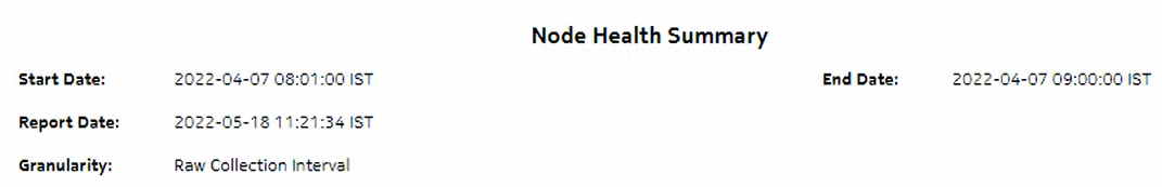 Node Health Summary report
