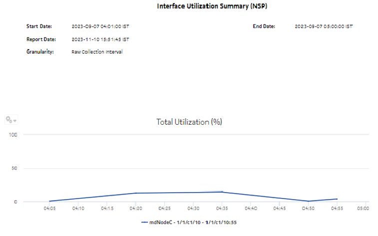 Interface Utilization Summary (NSP) report