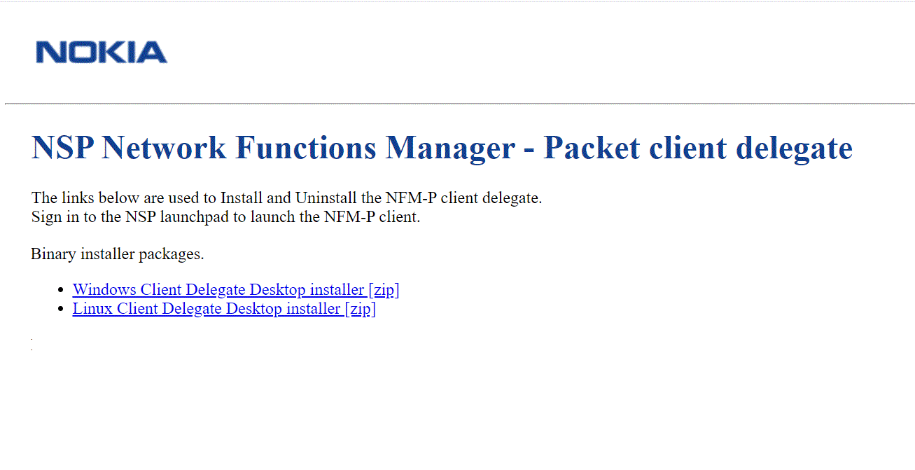 NSP Network Functions Manager - Packet client