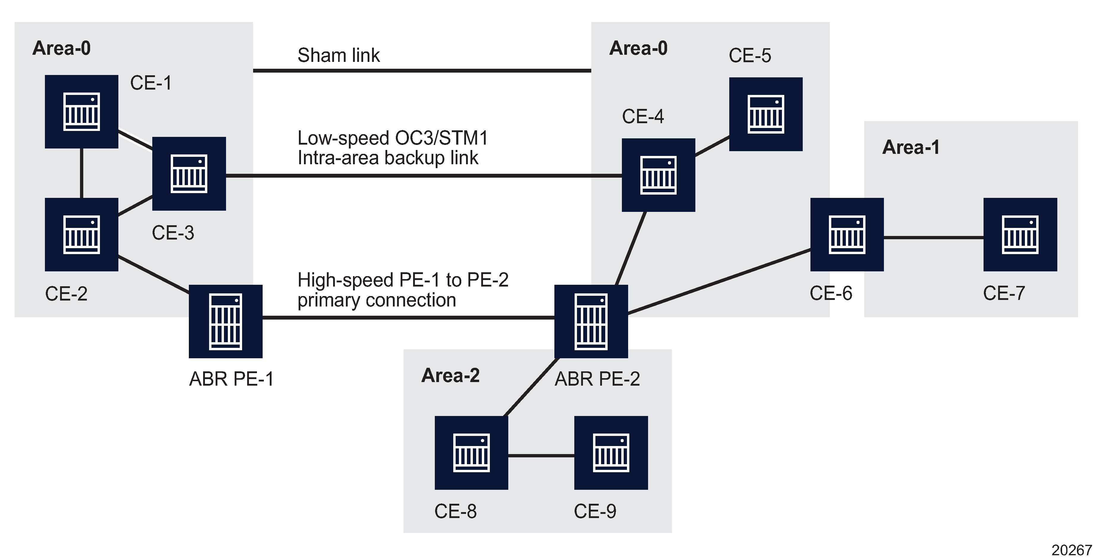 Sham link configuration example