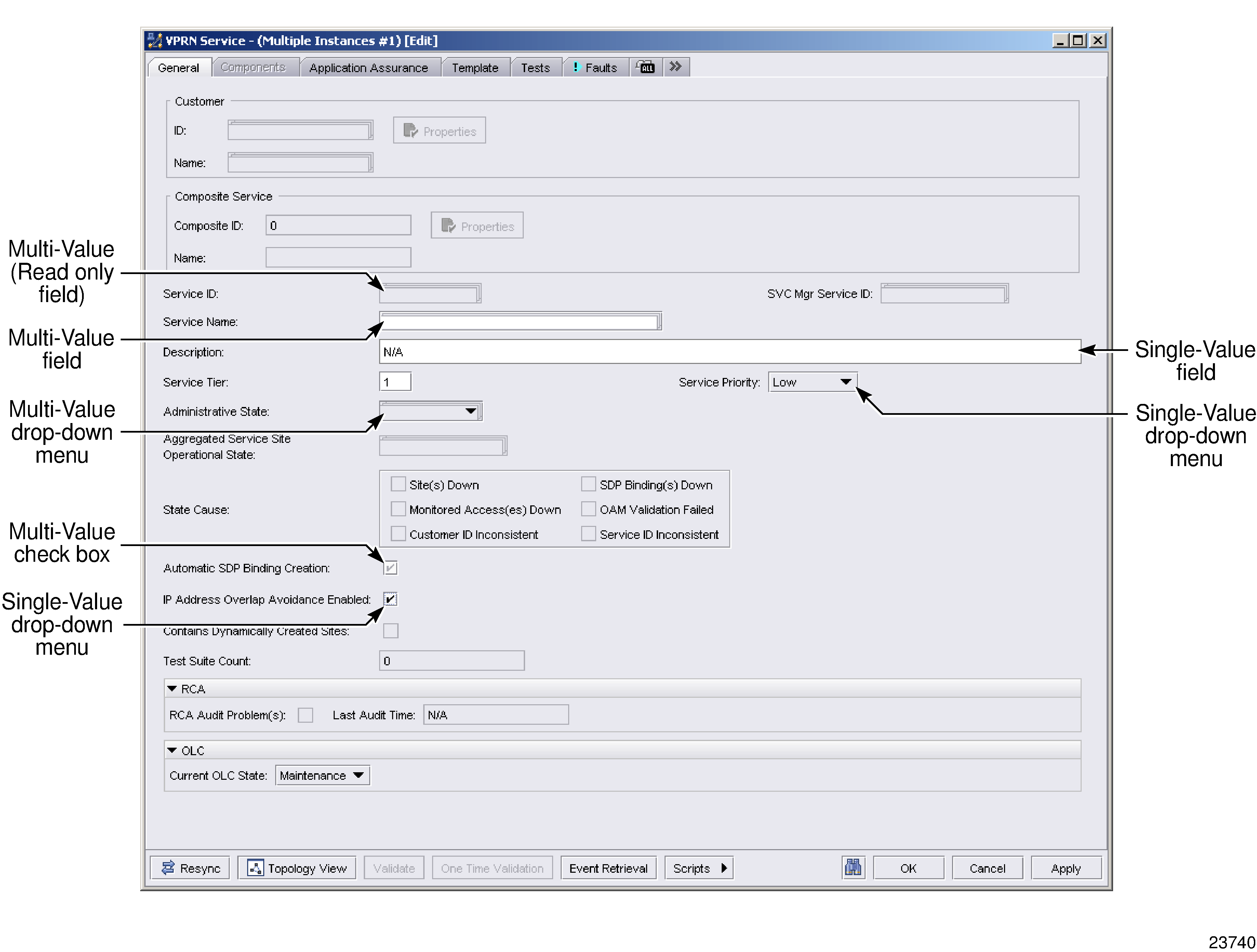 Multi-value property form