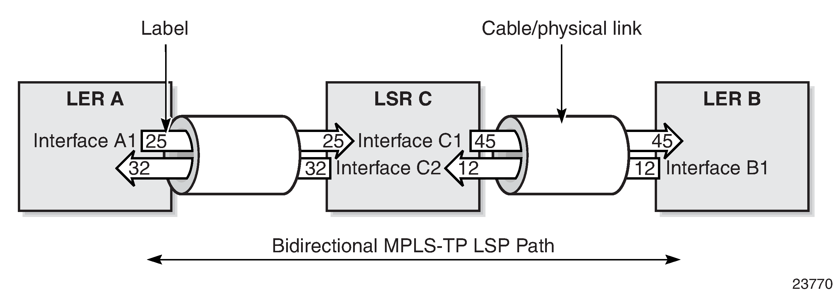 Sample bidirectional MPLS-TP LSP