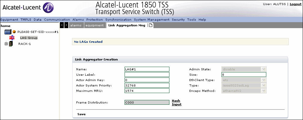 Aggregation management tree
