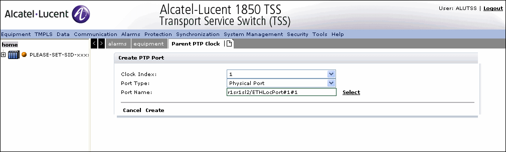 Create PTP port