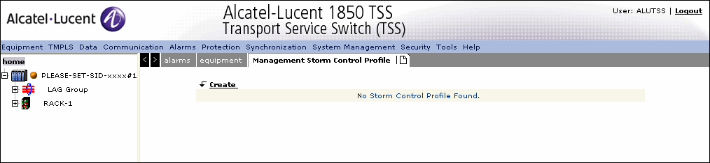 Storm control profile
