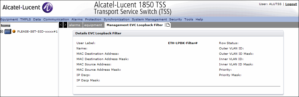 EVC Filter Instance Management
