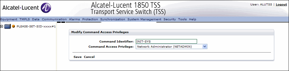 Modify Command Access Privileges