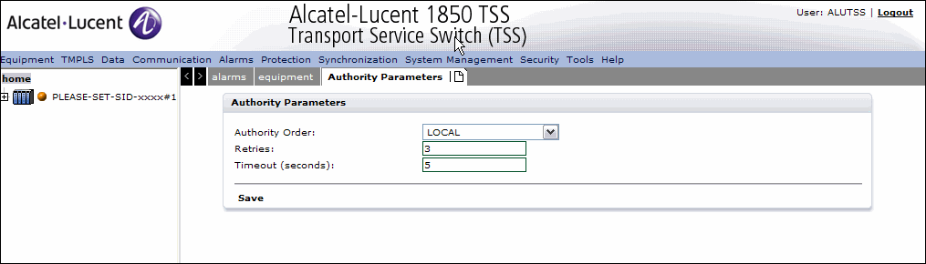 Configure radius authority