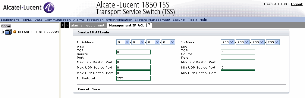 Manage IP ACL