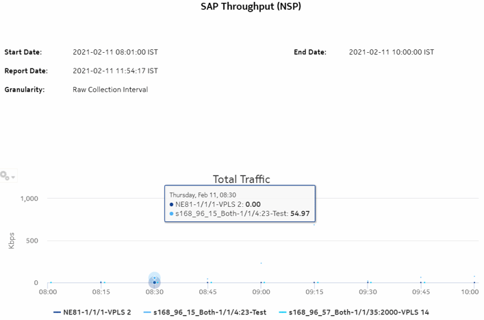 SAP Throughput (NSP) report