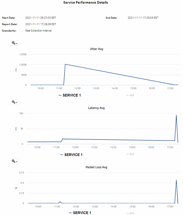 Service Performance Details report