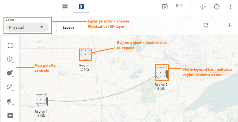 Map Layout with regions