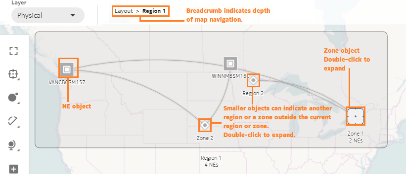 Exploring region contents - physical layer