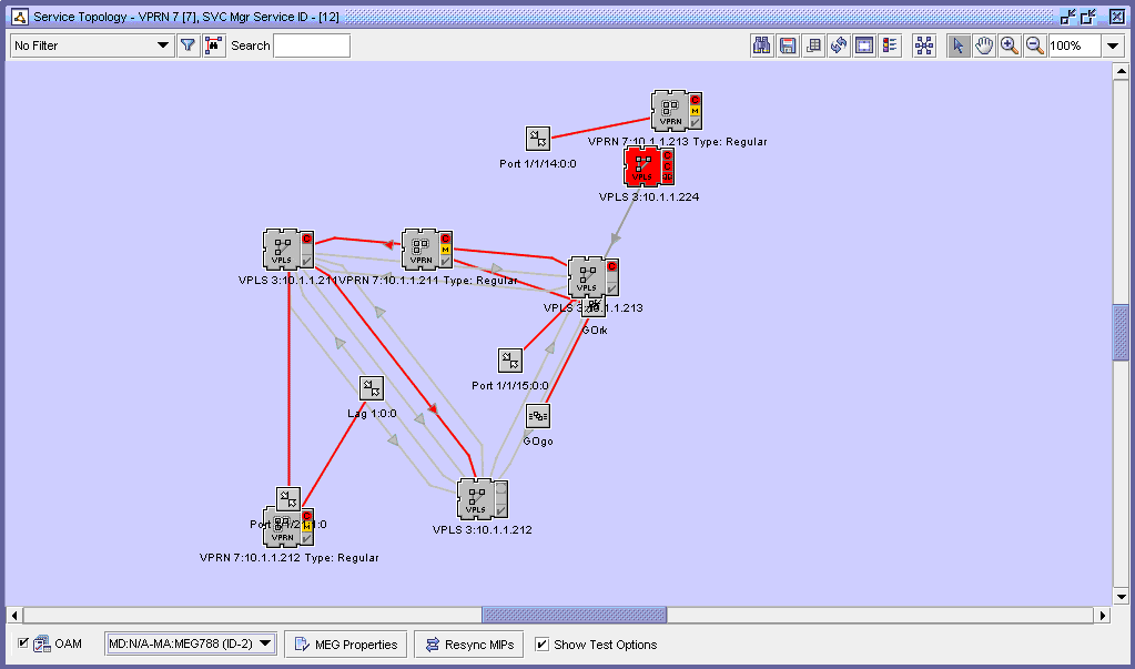 Composite service flat topology map