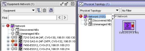 GUI representation of suspended device