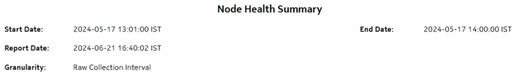 Node Health Summary report