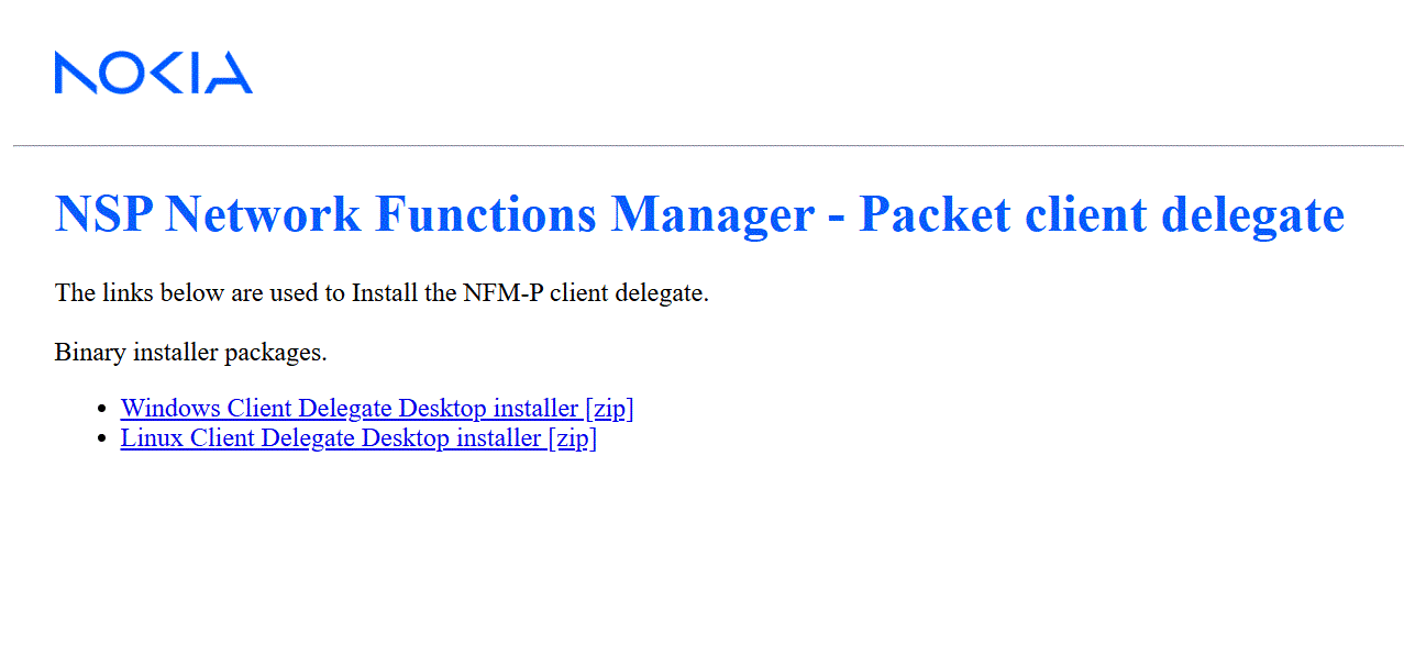 NSP Network Functions Manager - Packet client