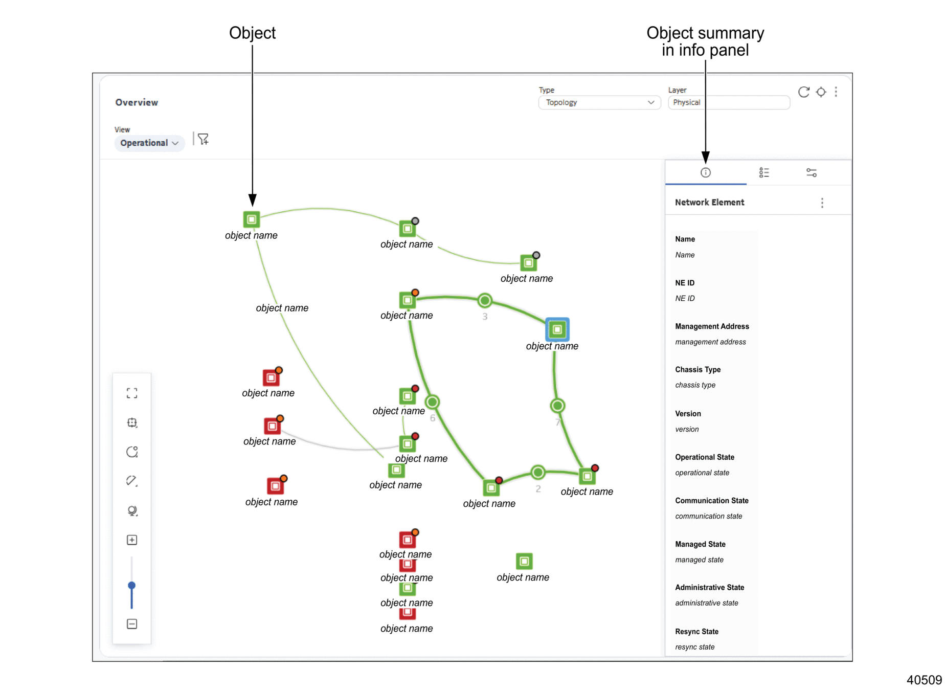 Info panel expanded and object selected