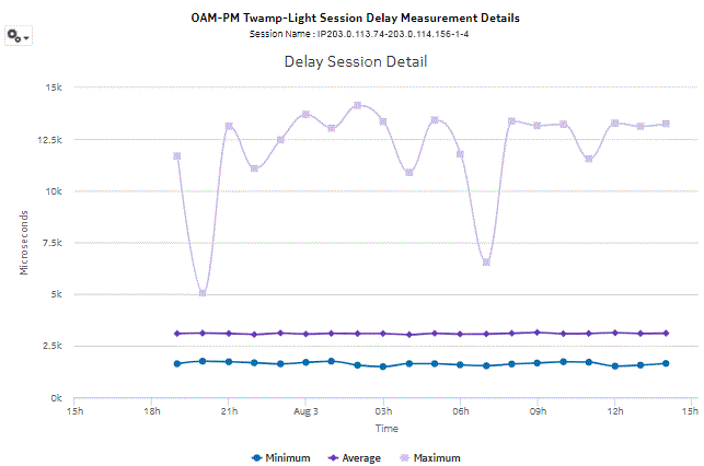OAM-PM Twamp-Light Session Delay Measurement Details report