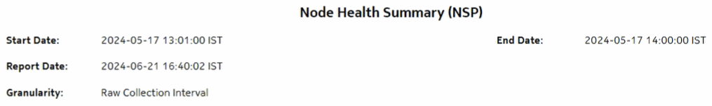 Node Health Summary (NSP) report