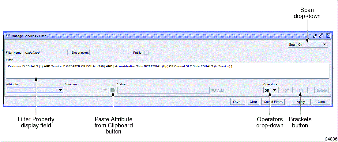 Filter configuration form Filter configuration form