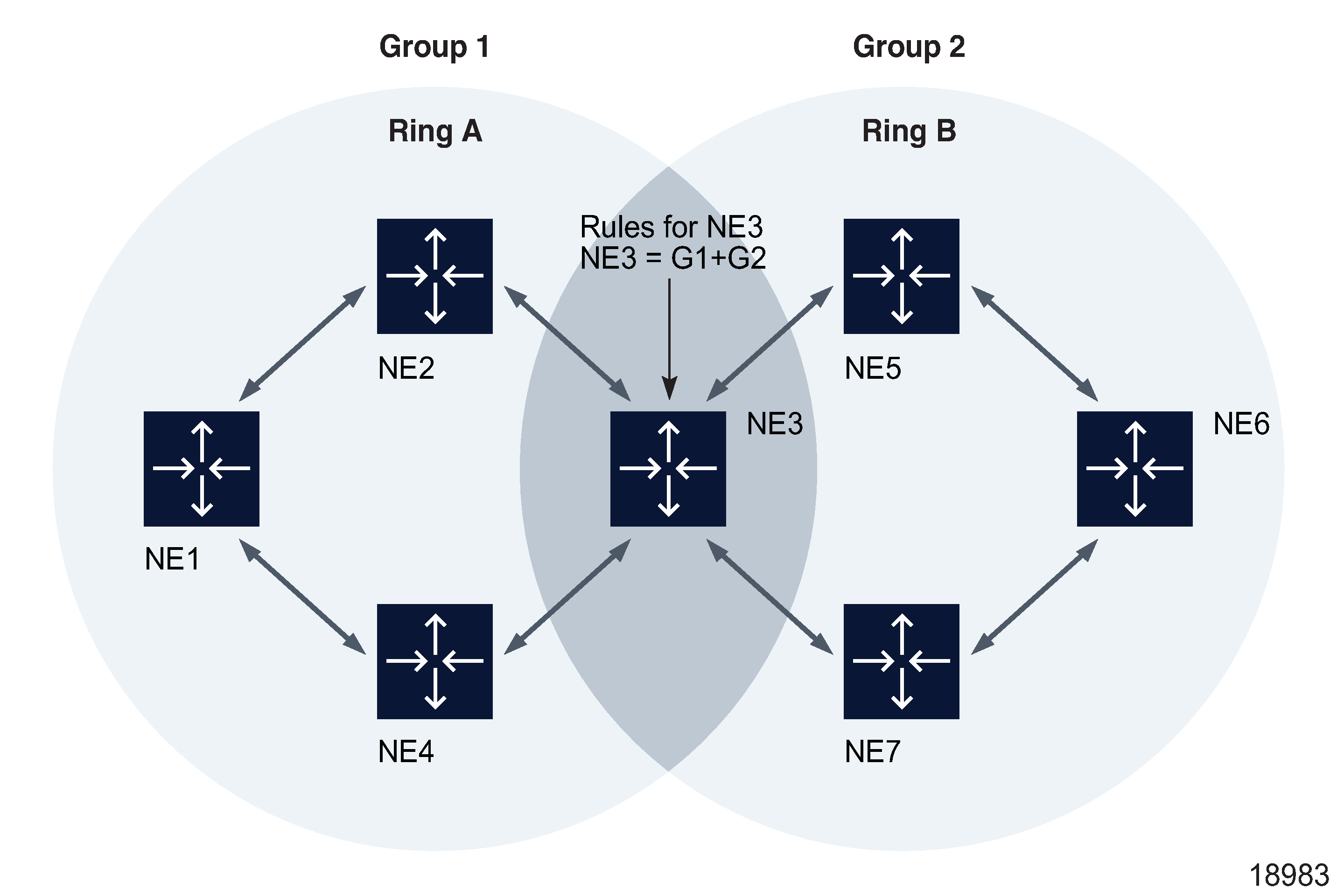 NE shared by two tunnel groups NE shared by two tunnel groups